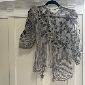 Vintage sheer blouse, pearl buttons